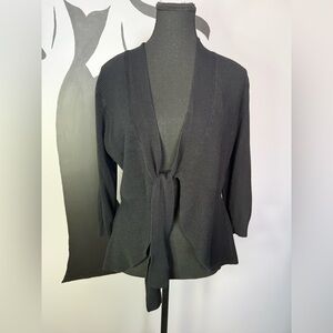 Chic Black Tie-Front Women's Cardigan